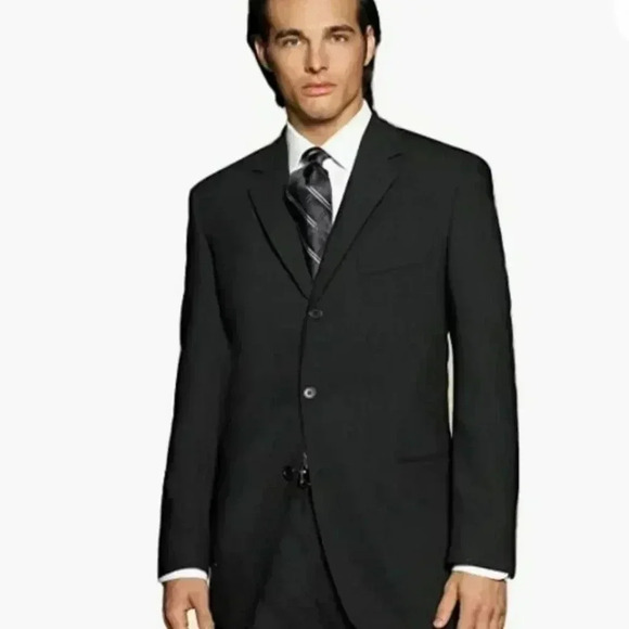 HUGO BOSS EINSTEIN SIGMA  WOOL  SUITCOAT SIZE 40L BLACK - Picture 1 of 13